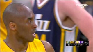 April 13, 2016 - Jazz vs. Lakers - Kobe Bryant And 1 Reverse Layup