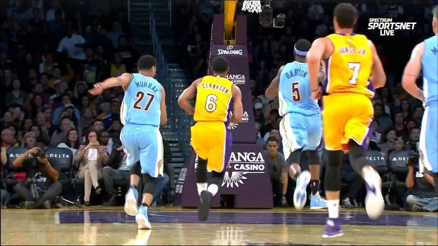 October 7, 2016 - Nuggets vs. Lakers - Jordan Clarkson Buzzer Beater To End 1st Quarter