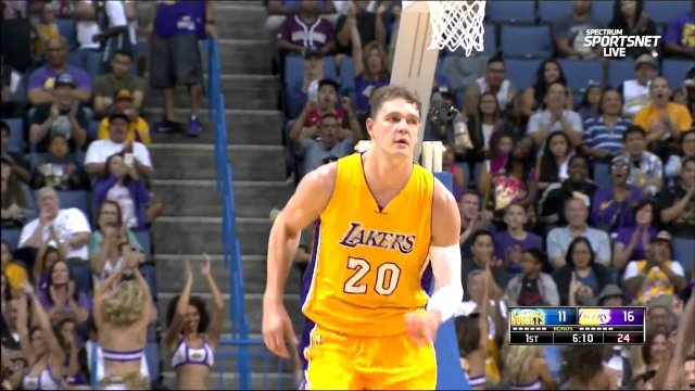 October 9, 2016 - Nuggets vs. Lakers - Timofey Mozgov Posterizes Jusuf Nurkic