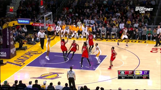 January 1, 2017 - Raptors vs. Lakers - 1st Half Team Highlights