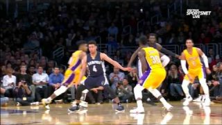 January 3, 2017 - Grizzlies vs. Lakers - Jordan Clarkson Three Pointer And Shimmy