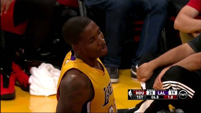 October 28, 2014 - Rockets vs. Lakers - Ed Davis Blocks Patrick Beverly