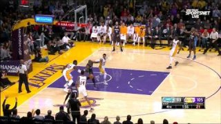 January 8, 2017 - Magic vs. Lakers - Julius Randle Blocks Evan Fournier Then Steals The Ball