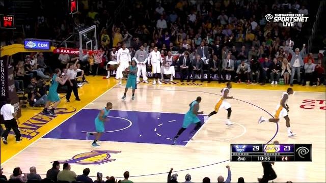 November 9, 2014 - Hornets vs. Lakers - Ed Davis Posterizes Jason Maxiell
